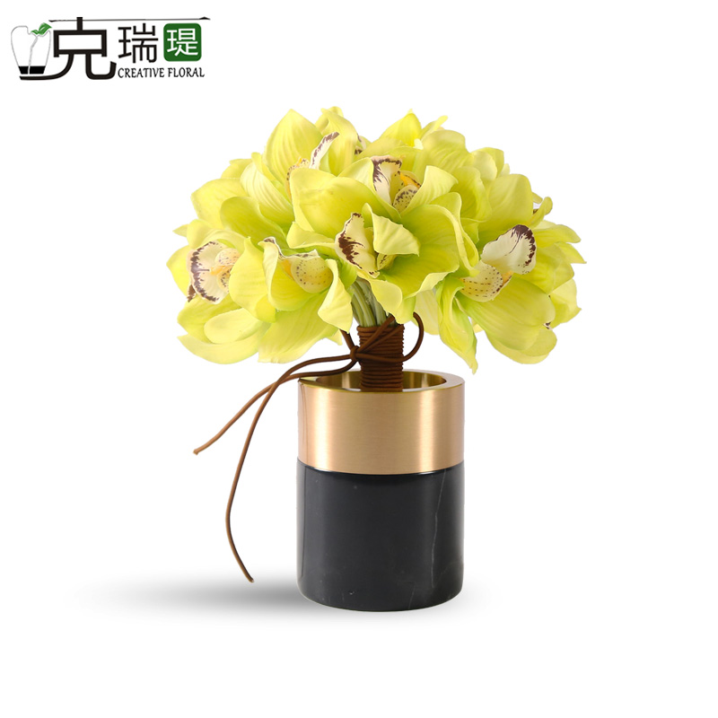 克瑞瑅现代简约小品茶几客厅装饰仿真花软装饰品摆件 G80106