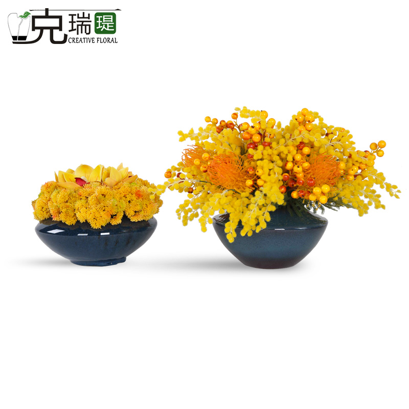 克瑞瑅新中式玄关背景台客厅装饰仿真花软装饰品摆件 G40310 G40311