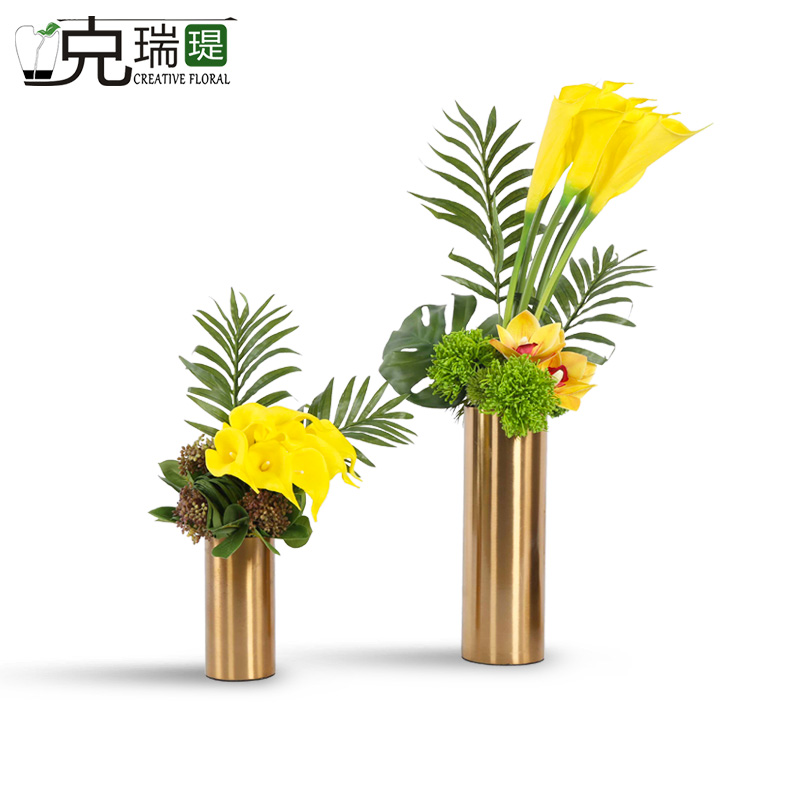 克瑞瑅现代简约玄关背景台客厅装饰仿真花软装饰品摆件 G40280 G40281