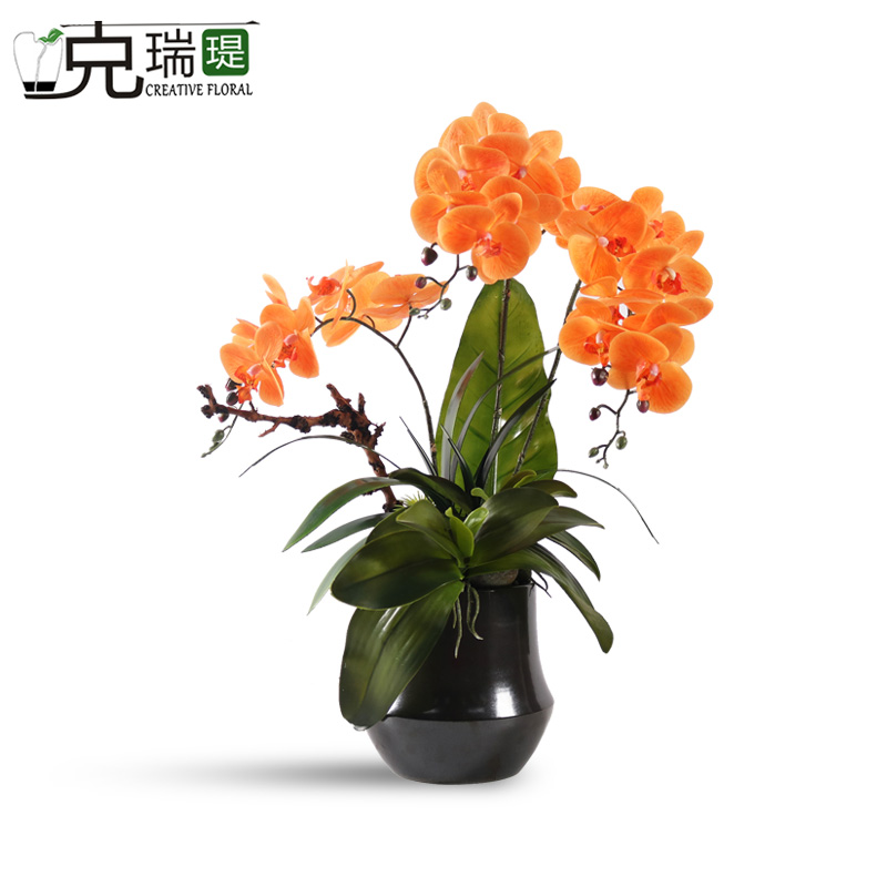 克瑞瑅新中式前台转角客厅装饰仿真花软装饰品摆件 G50024