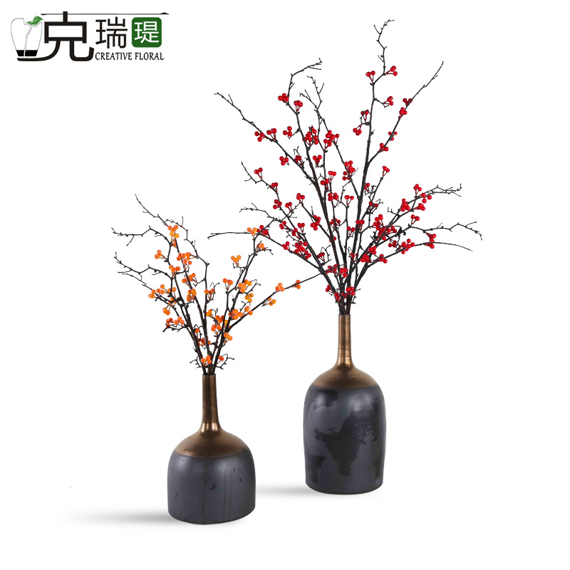 克瑞瑅新中式玄关背景台客厅装饰仿真花软装饰品摆件  G40262 G40263