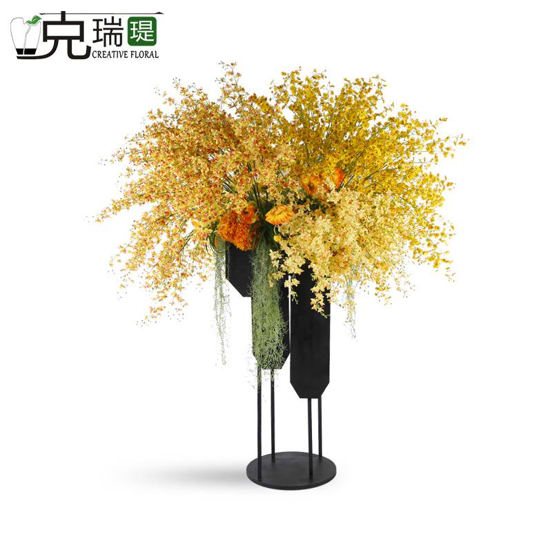 克瑞瑅现代简约大堂花艺客厅装饰仿真花软装饰品摆件 G20001