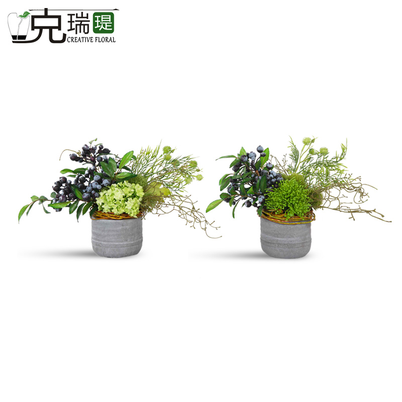 克瑞瑅北欧风关背景台客厅装饰仿真花软装饰品摆件  G40230 G40231