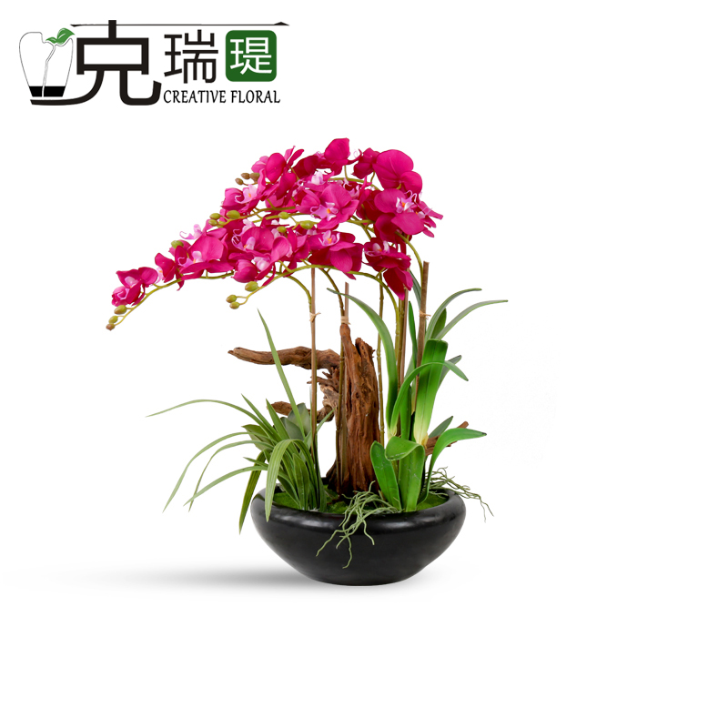 克瑞瑅新中式前台转角客厅装饰仿真花软装饰品摆件    G50005