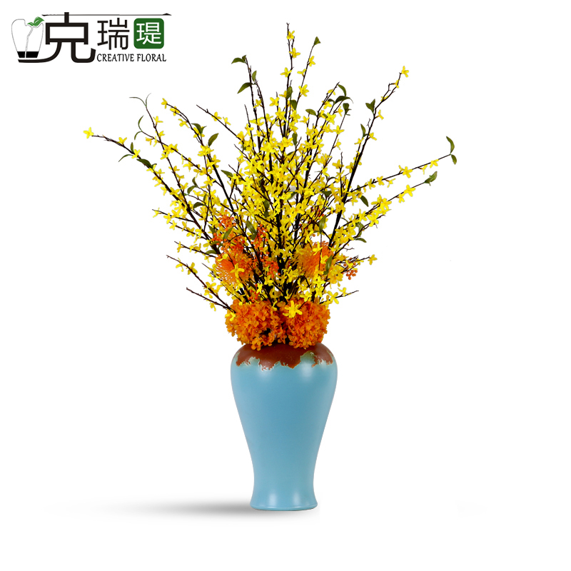 克瑞瑅新中式前台转角客厅装饰仿真花软装饰品摆件    G50004