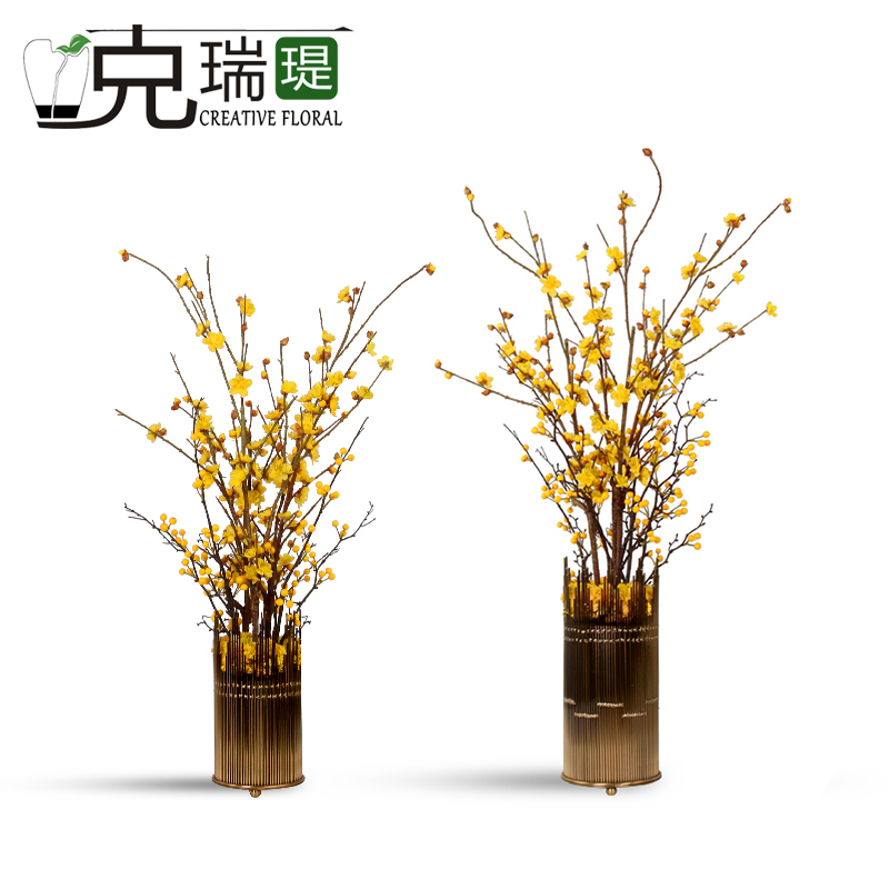 克瑞瑅现代简约玄关背景台客厅装饰仿真花软装饰品摆件 G40107