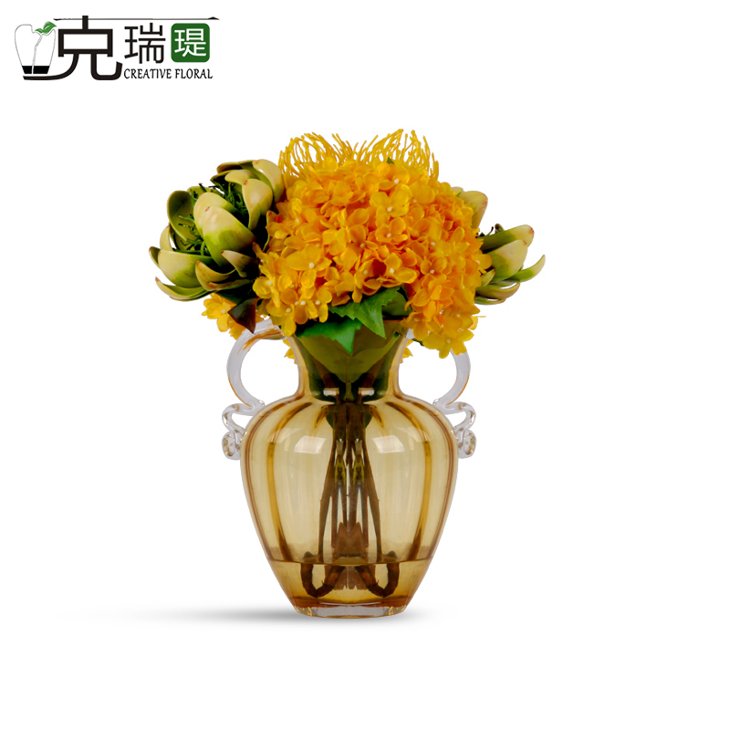 克瑞瑅现代简约玄关背景台客厅装饰仿真花软装饰品摆件 G40079