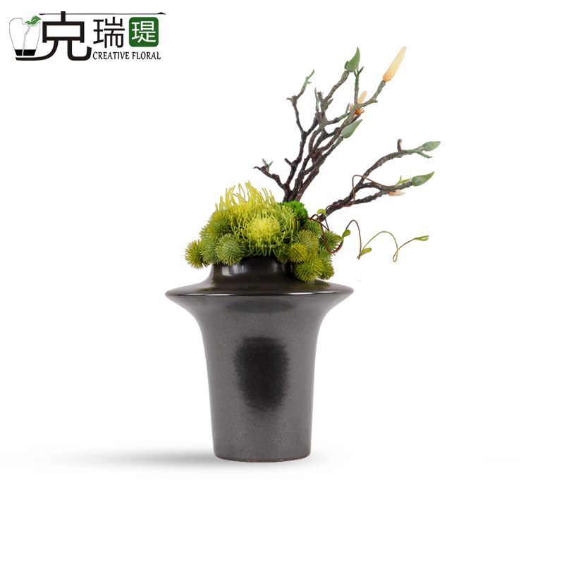 克瑞瑅新中式玄关背景台客厅装饰仿真花软装饰品摆件 G40073