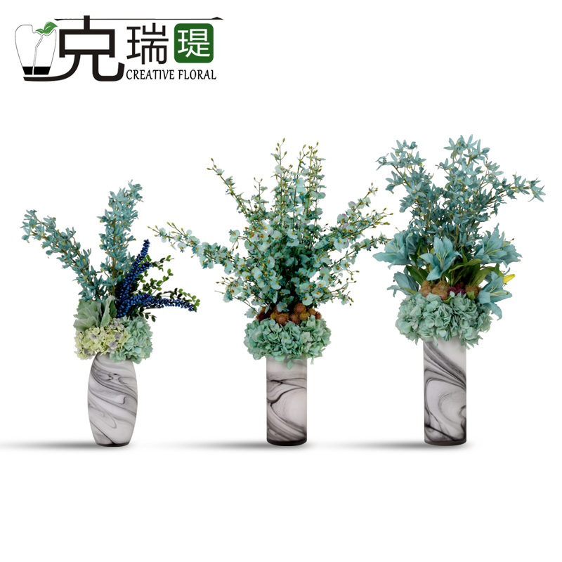 克瑞瑅田园玄关背景台客厅装饰仿真花软装饰品摆件 G40025