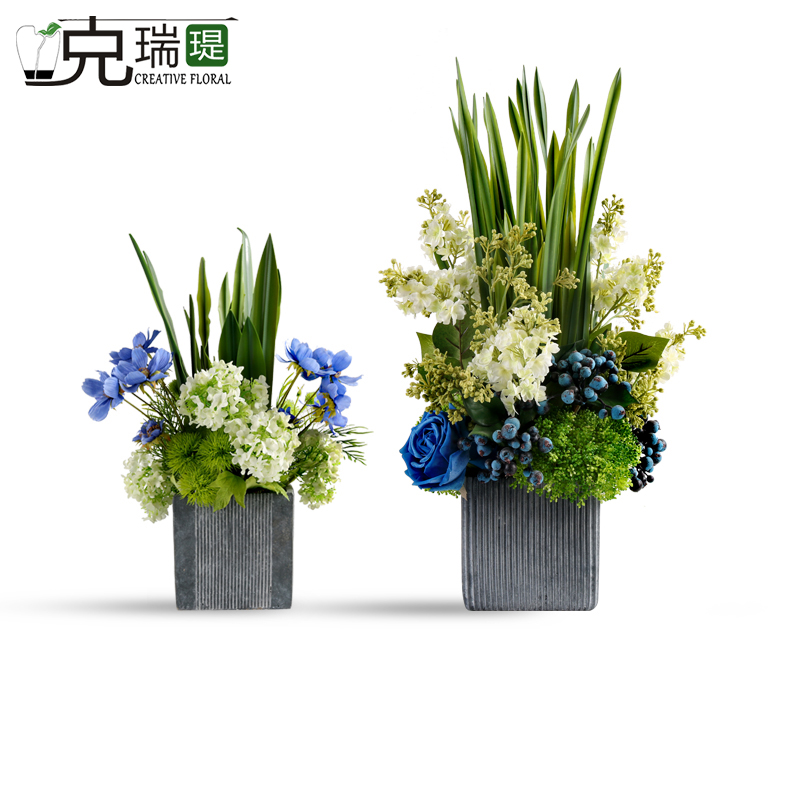 克瑞瑅田园玄关背景台客厅装饰仿真花软装饰品摆件 G40011  G40012